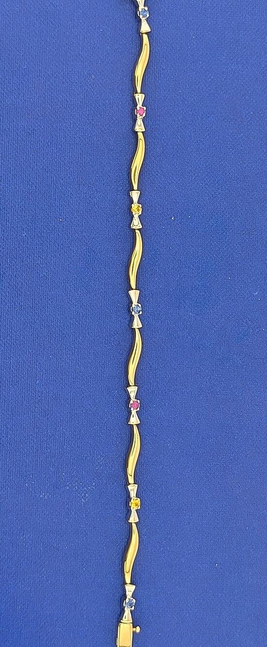 14 kt Yellow& White Gold LeVian Bracelet - 11.0g